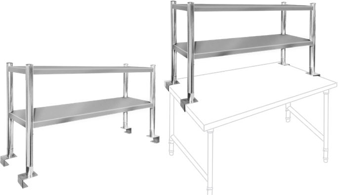 GETRA TES-120 — Stainless Steel Table Extra Shelf