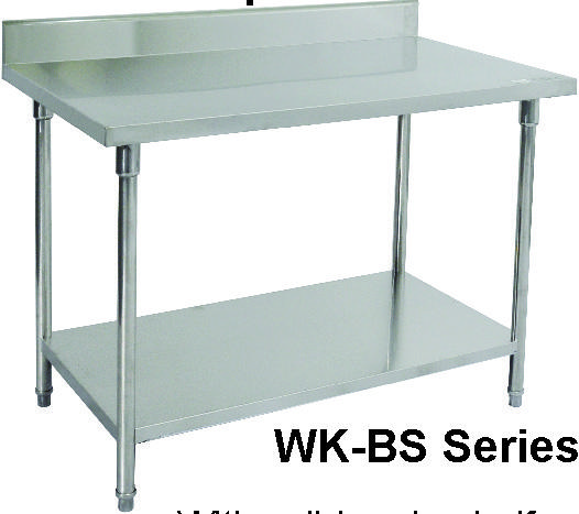 GETRA WK-150BS — Stainless Steel Working Table with Backsplash