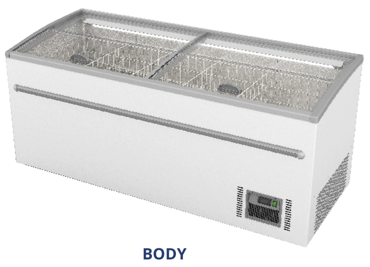 GEA VANDA-250IC — Glass Door Island Freezer (Auto Defrost)